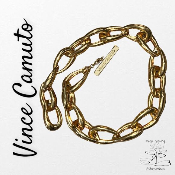 Vince Camuto Large Gold Tone Chain Necklace - Picture 5 of 8